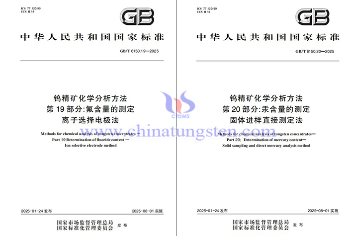 兩項(xiàng)鎢精礦化學(xué)分析方法國家標(biāo)準(zhǔn)發(fā)佈