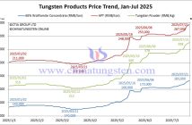 Tungsten Price Trend from January to July 21, 2025