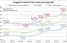 Tungsten Price Trend from January to August 4, 2025