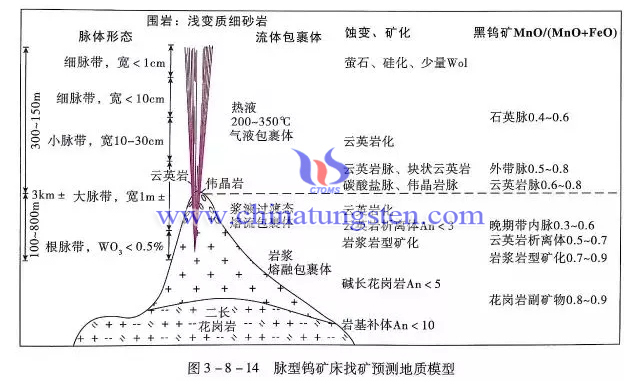 脈型鎢礦床找礦預(yù)測地質(zhì)模型