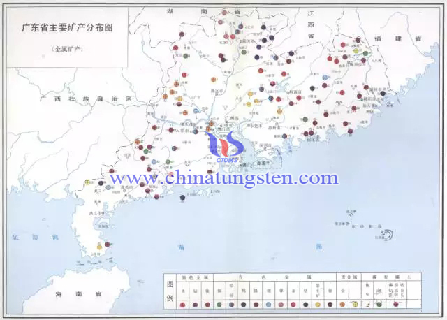 廣東省主要礦產(chǎn)分布圖-金屬礦產(chǎn)